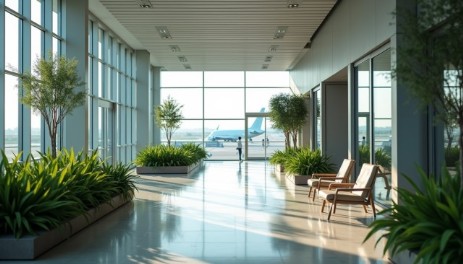 Aeroporti internazionali: Aeroporto di Changi, Singapore, con giardini interni e aree relax.