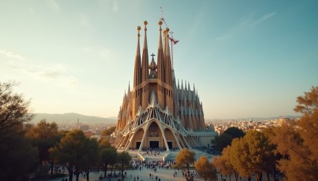 panorama dela Sagrada Famiia a Barcellona
